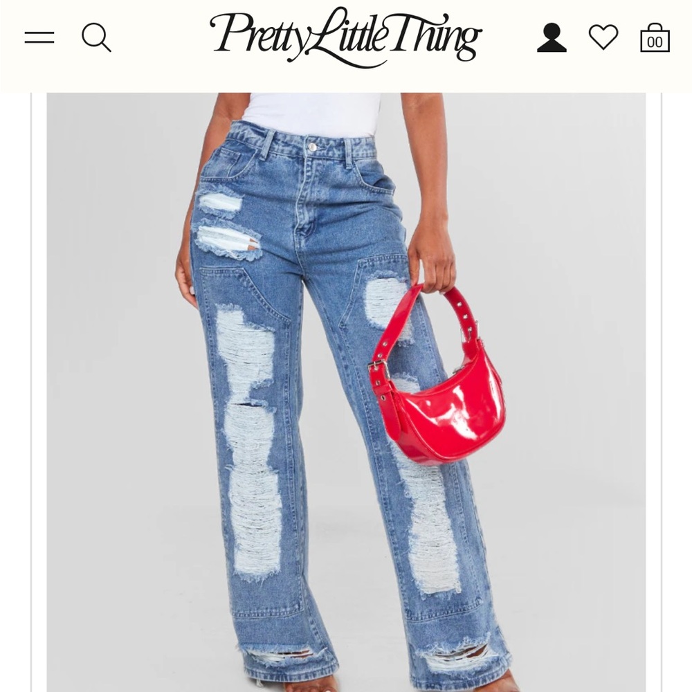 Prettylittlething blue jeans